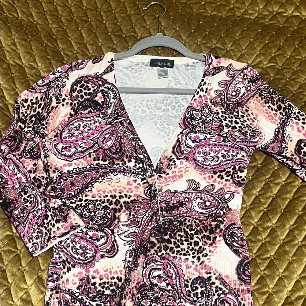 Venue Pink and Black Cardigan